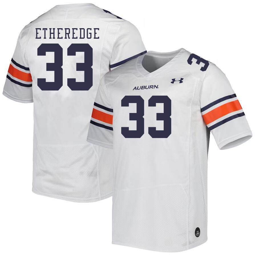 Men #33 Camden Etheredge Auburn Tigers College Football Jerseys Stitched-White